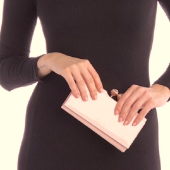 [Ted Baker] Jeweled Kiss Clasp Bobble Matinee Long Wallet in Light Pink - Picture 14 of 14